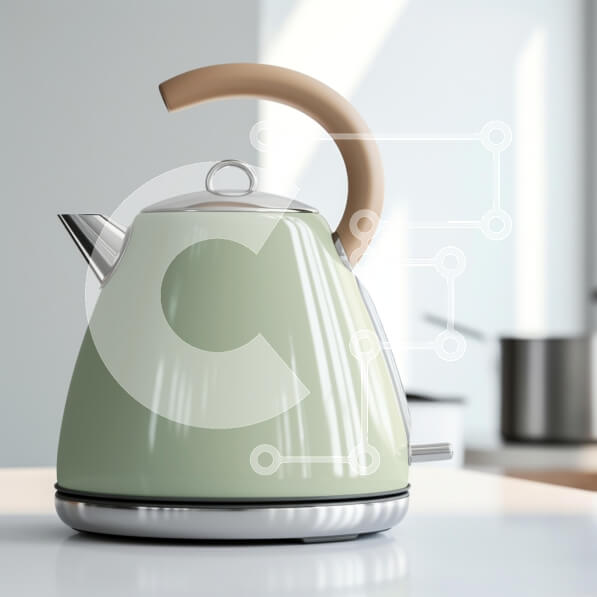 Intra Συλλεκτικό Ξύλινο Παζλ Plywood  4mm - Μοντέρνος πράσινος βραστήρας στην κουζίνα Σε Ξύλινο Κουτί - Διαστάσεις: 10x10 cm – 25 κομμάτια