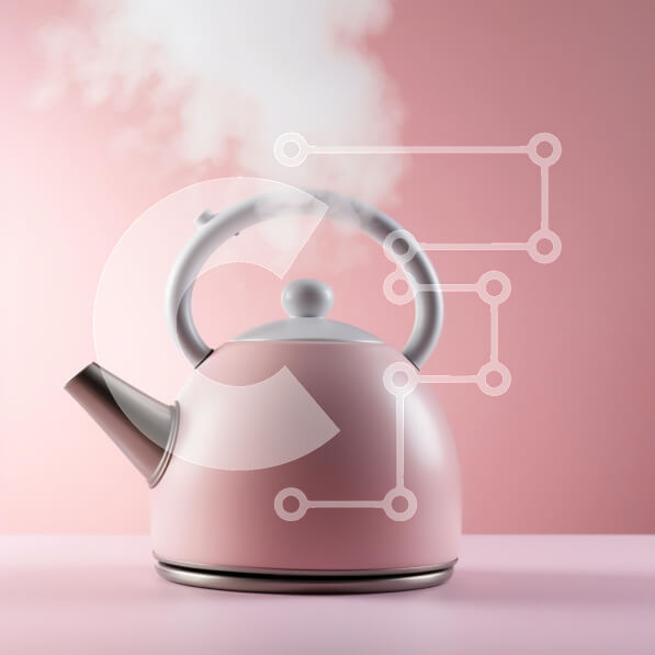 Intra Συλλεκτικό Ξύλινο Παζλ Plywood  4mm - Ροζ βραστήρας με ατμό Σε Ξύλινο Κουτί - Διαστάσεις: 10x10 cm – 25 κομμάτια