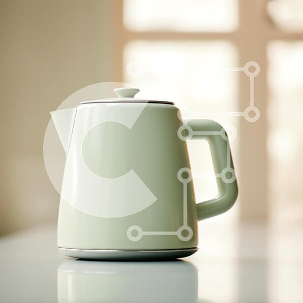 Intra Συλλεκτικό Ξύλινο Παζλ Plywood  4mm - Σύγχρονος πράσινος βραστήρας σε λευκή επιφάνεια Σε Ξύλινο Κουτί - Διαστάσεις: 10x10 cm – 25 κομμάτια