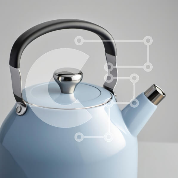 Intra Συλλεκτικό Ξύλινο Παζλ Plywood  4mm - Μοντέρνος μπλε βραστήρας Σε Ξύλινο Κουτί - Διαστάσεις: 10x10 cm – 25 κομμάτια