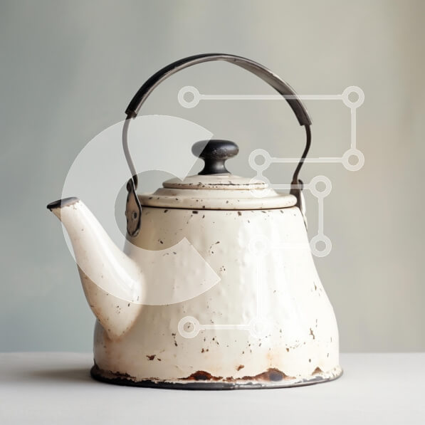 Intra Συλλεκτικό Ξύλινο Παζλ Plywood  4mm - Vintage εμαγιέ βραστήρας Σε Ξύλινο Κουτί - Διαστάσεις: 10x10 cm – 25 κομμάτια