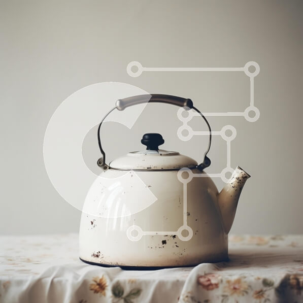 Intra Συλλεκτικό Ξύλινο Παζλ Plywood  4mm - Vintage λευκό βραστήρα σε floral τραπεζομάντιλο Σε Ξύλινο Κουτί - Διαστάσεις: 10x10 cm – 25 κομμάτια