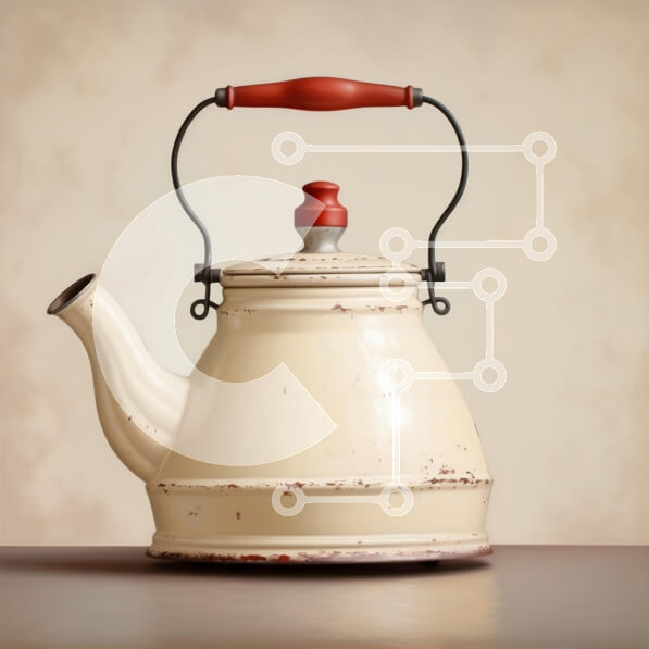 Intra Συλλεκτικό Ξύλινο Παζλ Plywood  4mm - Vintage βραστήρας κρέμας Σε Ξύλινο Κουτί - Διαστάσεις: 10x10 cm – 25 κομμάτια