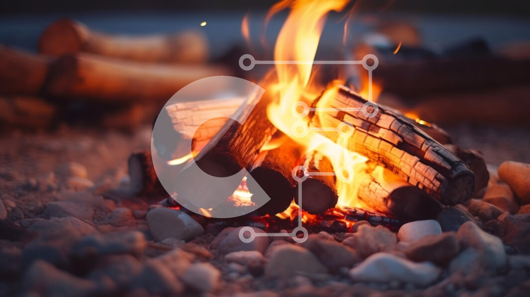 Intra Συλλεκτικό Ξύλινο Παζλ Plywood  4mm - Άνετη φωτιά με λαμπερές φλόγες Σε Ξύλινο Κουτί - Διαστάσεις: 10x10 cm – 25 κομμάτια