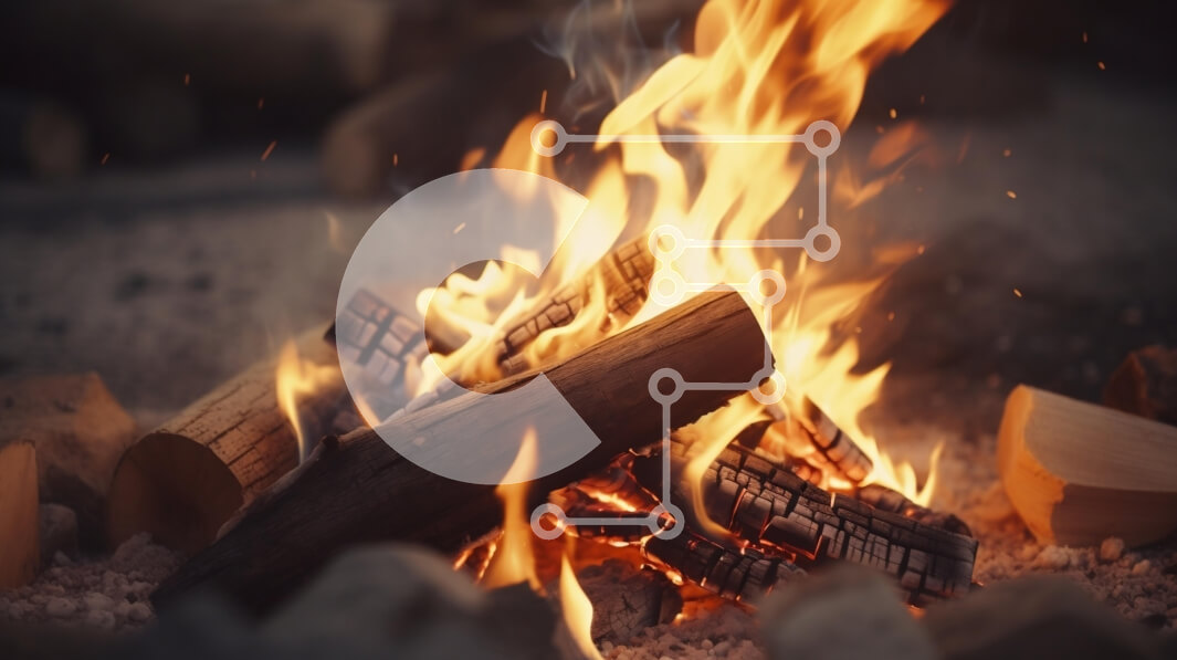 Intra Συλλεκτικό Ξύλινο Παζλ Plywood  4mm - Φωτιά με φλόγες που χορεύουν Σε Ξύλινο Κουτί - Διαστάσεις: 10x10 cm – 25 κομμάτια