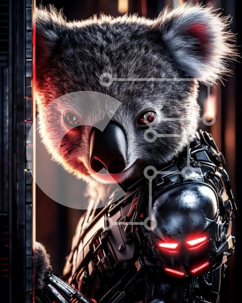 Σετ των 2 Intra Συλλεκτικό Ξύλινο Παζλ Plywood  4mm - Φουτουριστικός χαρακτήρας κοάλα Σε Ξύλινο Κουτί - Διαστάσεις: 10x10 cm – 25 κομμάτια