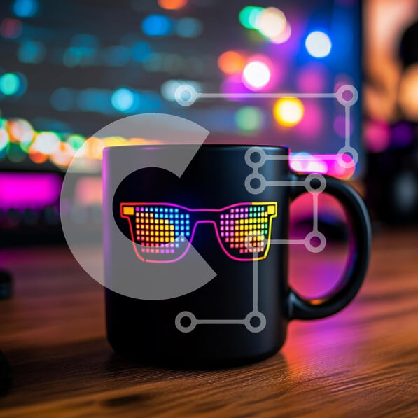 Intra Συλλεκτικό Ξύλινο Παζλ Plywood  4mm - Πολύχρωμη κούπα γυαλιών ηλίου Pixelated Σε Ξύλινο Κουτί - Διαστάσεις: 10x10 cm – 25 κομμάτια