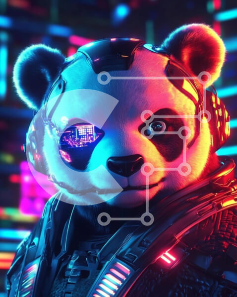 Σετ των 2 Intra Συλλεκτικό Ξύλινο Παζλ Plywood  4mm - Φουτουριστικό Ρομποτικό χαρακτήρα Panda Σε Ξύλινο Κουτί - Διαστάσεις: 10x10 cm – 25 κομμάτια