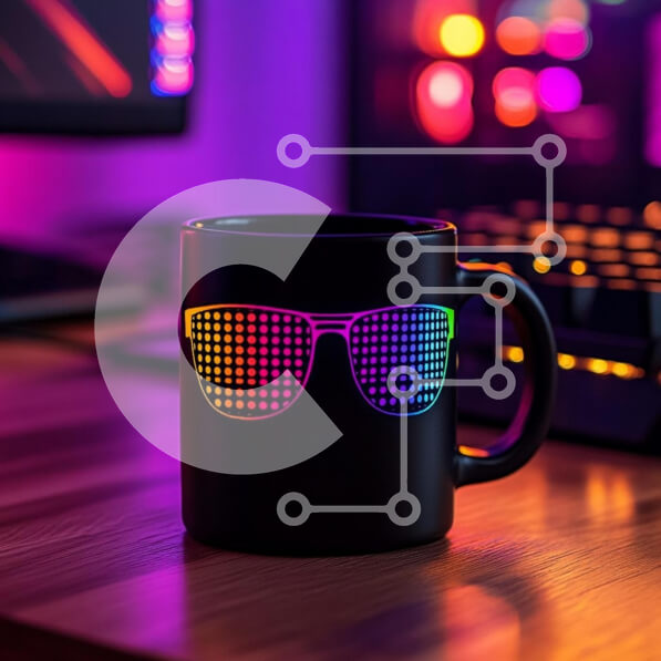 Intra Συλλεκτικό Ξύλινο Παζλ Plywood  4mm - Πολύχρωμη κούπα γυαλιών ηλίου σε μοντέρνα διάταξη Σε Ξύλινο Κουτί - Διαστάσεις: 10x10 cm – 25 κομμάτια