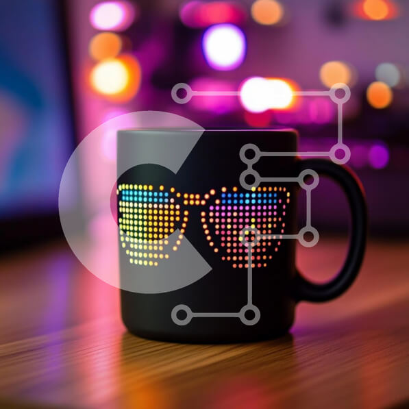 Intra Συλλεκτικό Ξύλινο Παζλ Plywood  4mm - Πολύχρωμη κούπα γυαλιών ηλίου σε ξύλινη επιφάνεια με φώτα Bokeh Σε Ξύλινο Κουτί - Διαστάσεις: 10x10 cm – 25 κομμάτια