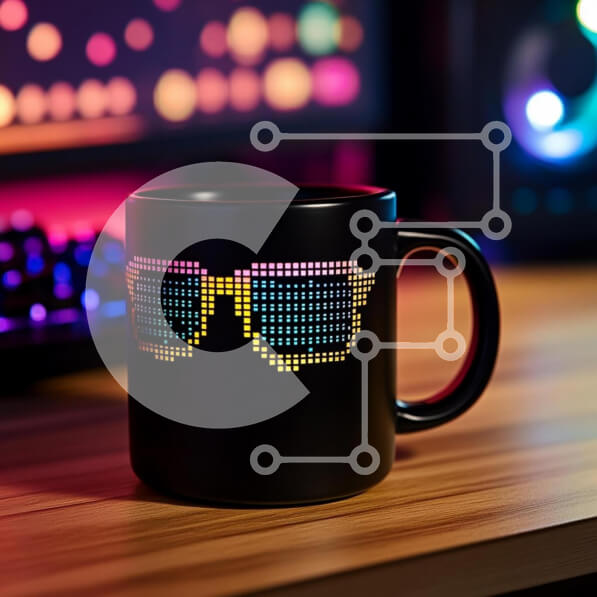 Intra Συλλεκτικό Ξύλινο Παζλ Plywood  4mm - Κούπα γυαλιών ηλίου Pixelated στο γραφείο Σε Ξύλινο Κουτί - Διαστάσεις: 10x10 cm – 25 κομμάτια