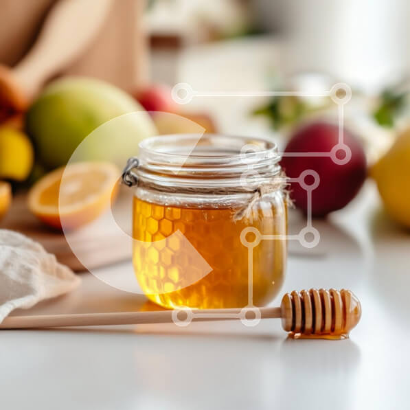 Σετ των 2 Intra Συλλεκτικό Ξύλινο Παζλ Plywood  4mm - Βάζο με μέλι με φρούτα σε ζεστό περιβάλλον Σε Ξύλινο Κουτί - Διαστάσεις: 10x10 cm – 25 κομμάτια