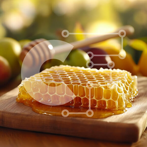 Σετ των 2 Intra Συλλεκτικό Ξύλινο Παζλ Plywood  4mm - Φρέσκια κηρήθρα με φρούτα Σε Ξύλινο Κουτί - Διαστάσεις: 10x10 cm – 25 κομμάτια