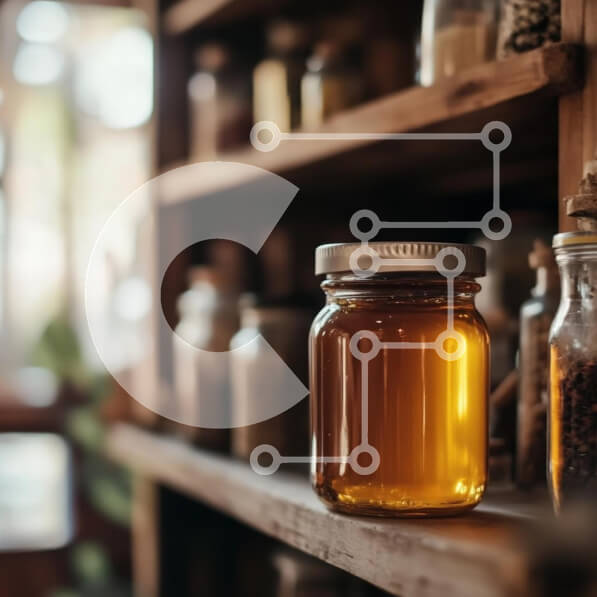 Σετ των 2 Intra Συλλεκτικό Ξύλινο Παζλ Plywood  4mm - Βάζο με μέλι σε ξύλινο ράφι Σε Ξύλινο Κουτί - Διαστάσεις: 10x10 cm – 25 κομμάτια