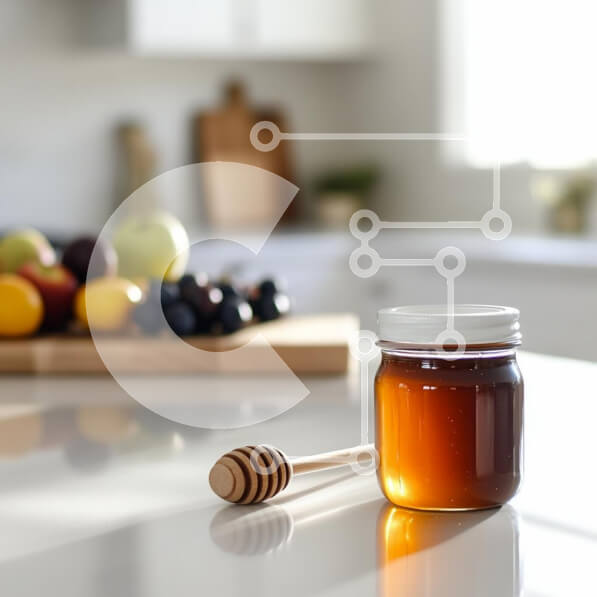 Σετ των 2 Intra Συλλεκτικό Ξύλινο Παζλ Plywood  4mm - Βάζο μελιού και φρούτα στη φωτεινή κουζίνα Σε Ξύλινο Κουτί - Διαστάσεις: 10x10 cm – 25 κομμάτια