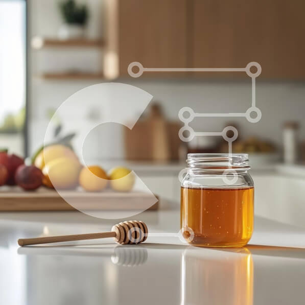 Σετ των 2 Intra Συλλεκτικό Ξύλινο Παζλ Plywood  4mm - Βάζο μελιού και Άρκτος στη σύγχρονη κουζίνα Σε Ξύλινο Κουτί - Διαστάσεις: 10x10 cm – 25 κομμάτια