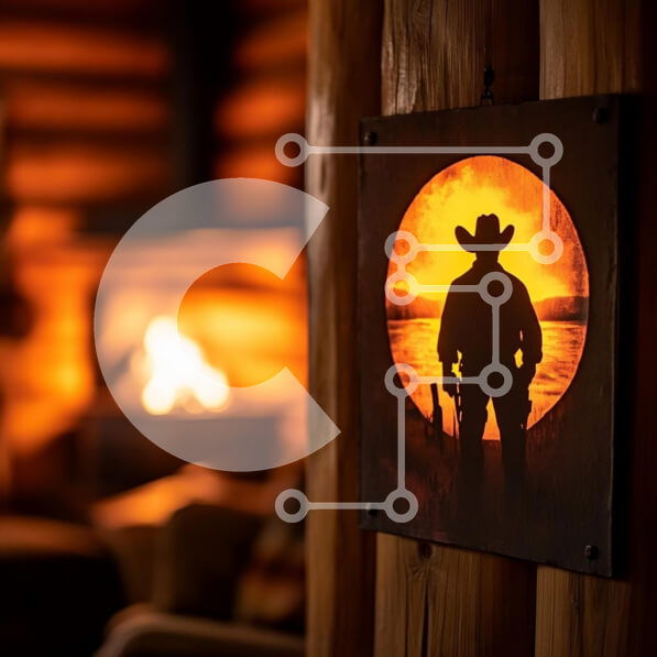 Intra Συλλεκτικό Ξύλινο Παζλ Plywood  4mm - Άνετο εσωτερικό καμπίνας καουμπόη Σε Ξύλινο Κουτί - Διαστάσεις Puzzle: 10x10 cm – 25 κομμάτια