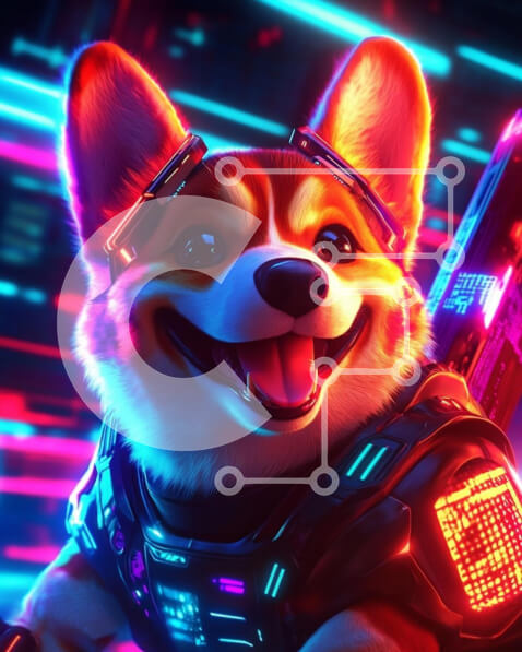 Σετ των 2 Intra Συλλεκτικό Ξύλινο Παζλ Plywood  4mm - Φουτουριστικό Corgi με φώτα νέον Σε Ξύλινο Κουτί - Διαστάσεις: 10x10 cm – 25 κομμάτια