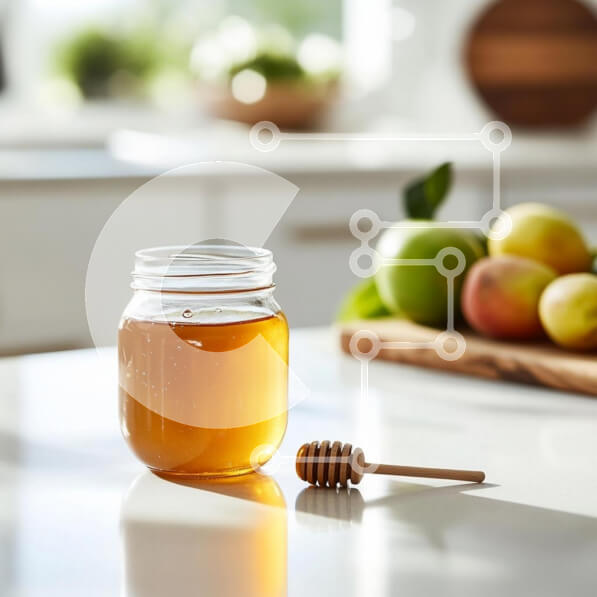 Σετ των 2 Intra Συλλεκτικό Ξύλινο Παζλ Plywood  4mm - Βάζο με μέλι στον πάγκο της κουζίνας με μήλα Σε Ξύλινο Κουτί - Διαστάσεις: 10x10 cm – 25 κομμάτια