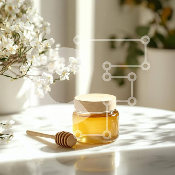 Σετ των 2 Intra Συλλεκτικό Ξύλινο Παζλ Plywood  4mm - Βάζο με μέλι με Ξύλινη Άρκτος και λουλούδια Σε Ξύλινο Κουτί - Διαστάσεις: 10x10 cm – 25 κομμάτια