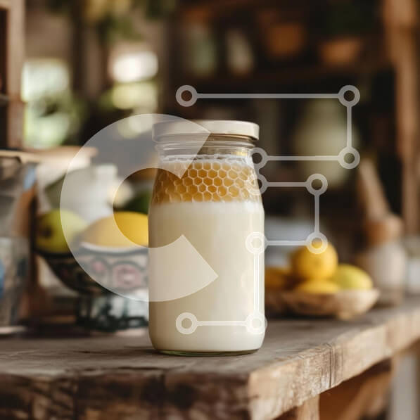 Σετ των 2 Intra Συλλεκτικό Ξύλινο Παζλ Plywood  4mm - Βάζο γάλα με κηρήθρα σε ρουστίκ τραπέζι Σε Ξύλινο Κουτί - Διαστάσεις: 10x10 cm – 25 κομμάτια