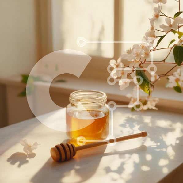 Σετ των 2 Intra Συλλεκτικό Ξύλινο Παζλ Plywood  4mm - Βάζο μελιού με λουλούδια σε φυσικό φως Σε Ξύλινο Κουτί - Διαστάσεις: 10x10 cm – 25 κομμάτια