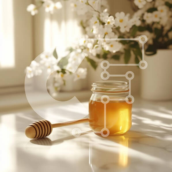 Σετ των 2 Intra Συλλεκτικό Ξύλινο Παζλ Plywood  4mm - Βάζο με μέλι με Άρκτος και λουλούδια Σε Ξύλινο Κουτί - Διαστάσεις: 10x10 cm – 25 κομμάτια