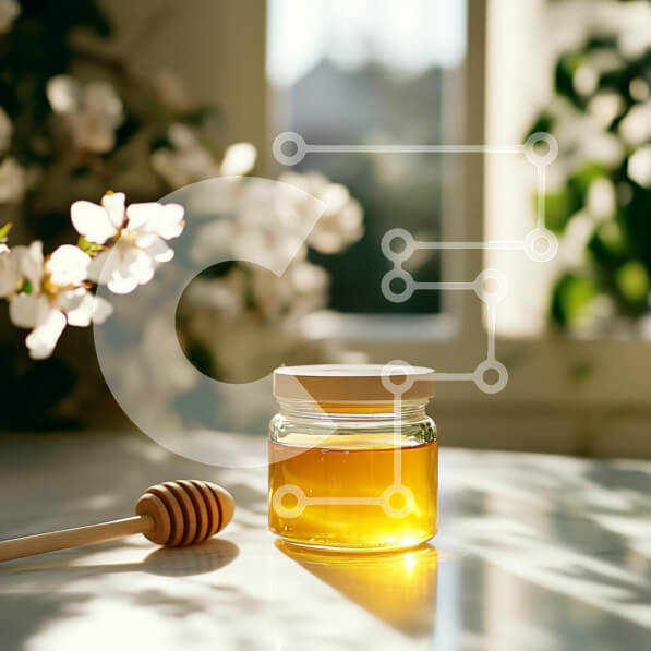 Σετ των 2 Intra Συλλεκτικό Ξύλινο Παζλ Plywood  4mm - Βάζο με μέλι με Μέλι και λουλούδια Σε Ξύλινο Κουτί - Διαστάσεις: 10x10 cm – 25 κομμάτια