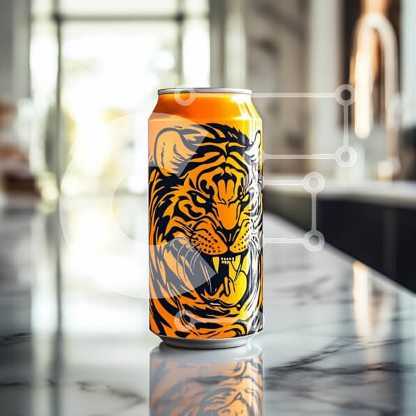 Intra Συλλεκτικό Ξύλινο Παζλ Plywood  4mm - Δοχείο αναψυκτικών Tiger Design Σε Ξύλινο Κουτί - Διαστάσεις: 10x10 cm – 25 κομμάτια