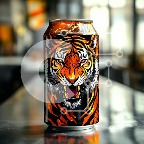 Intra Συλλεκτικό Ξύλινο Παζλ Plywood  4mm - Δοχείο ποτών με θέμα την τίγρη Σε Ξύλινο Κουτί - Διαστάσεις: 10x10 cm – 25 κομμάτια