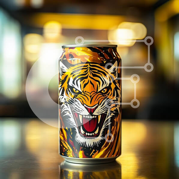 Intra Συλλεκτικό Ξύλινο Παζλ Plywood  4mm - Δοχείο ποτών Tiger-Design Σε Ξύλινο Κουτί - Διαστάσεις: 10x10 cm – 25 κομμάτια