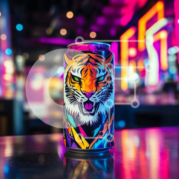 Intra Συλλεκτικό Ξύλινο Παζλ Plywood  4mm - Πολύχρωμο δοχείο ποτών Tiger Σε Ξύλινο Κουτί - Διαστάσεις: 10x10 cm – 25 κομμάτια