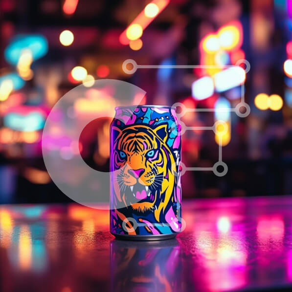 Intra Συλλεκτικό Ξύλινο Παζλ Plywood  4mm - Πολύχρωμο κουτάκι ποτών με σχέδιο Tiger Σε Ξύλινο Κουτί - Διαστάσεις: 10x10 cm – 25 κομμάτια