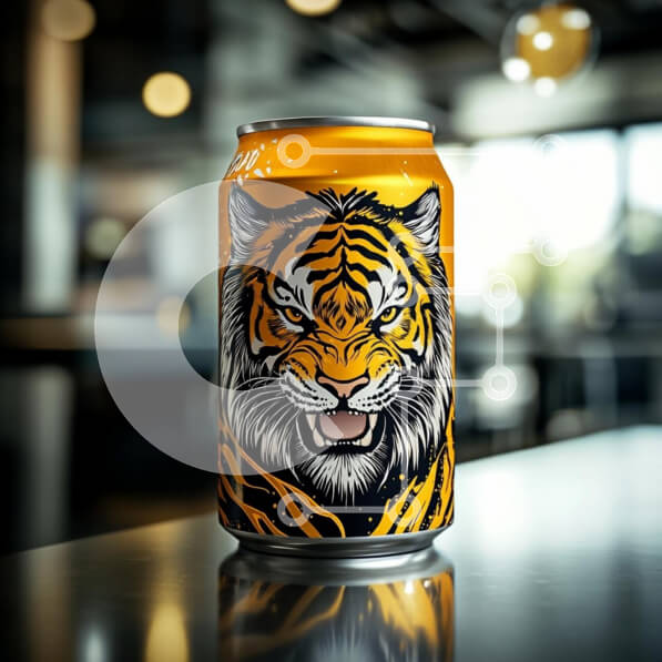 Intra Συλλεκτικό Ξύλινο Παζλ Plywood  4mm - Δοχείο ποτών Tiger Illustrated Σε Ξύλινο Κουτί - Διαστάσεις: 10x10 cm – 25 κομμάτια