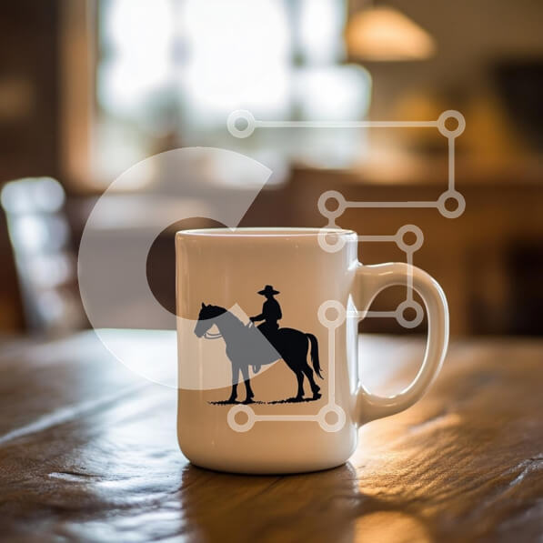 Intra Συλλεκτικό Ξύλινο Παζλ Plywood  4mm - Κεραμική κούπα με σιλουέτα καβαλάρη Σε Ξύλινο Κουτί - Διαστάσεις: 10x10 cm – 25 κομμάτια