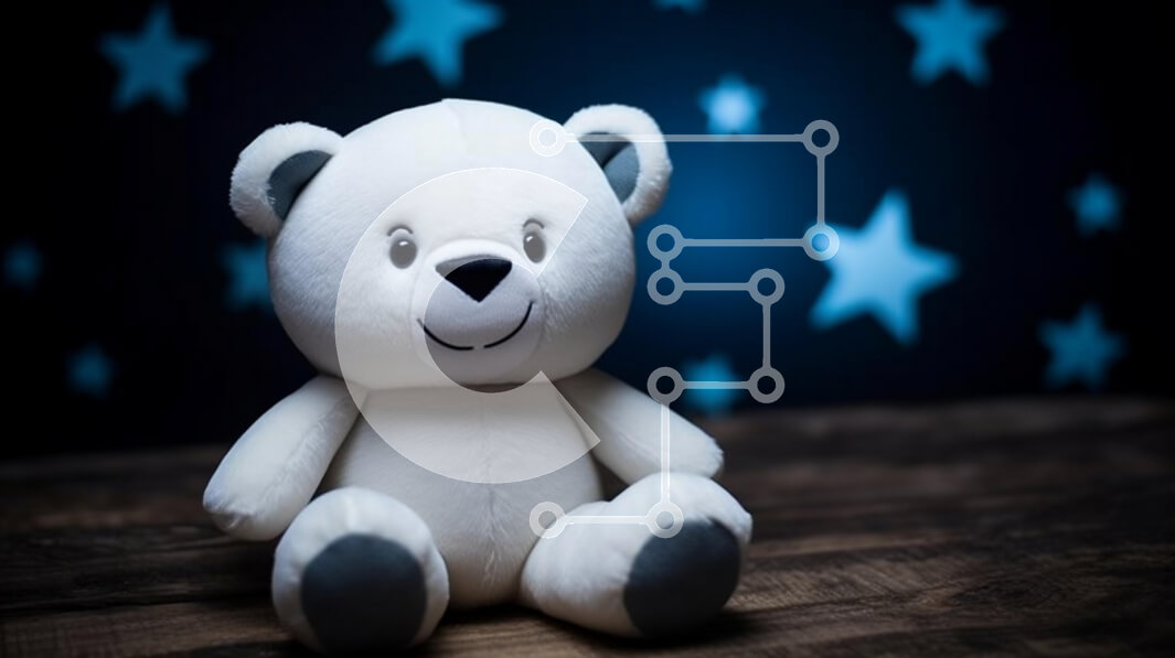 Intra Συλλεκτικό Ξύλινο Παζλ Plywood  4mm - Χαριτωμένο βελούδινο αρκουδάκι με έναστρο φόντο Σε Ξύλινο Κουτί - Διαστάσεις: 10x10 cm – 25 κομμάτια