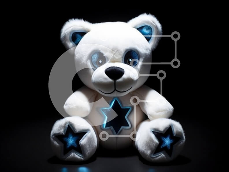 Intra Συλλεκτικό Ξύλινο Παζλ Plywood  4mm - Γοητευτικό λευκό αρκουδάκι με μπλε πινελιές Σε Ξύλινο Κουτί - Διαστάσεις: 10x10 cm – 25 κομμάτια