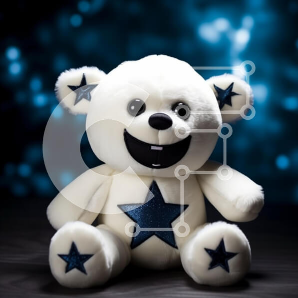 Intra Συλλεκτικό Ξύλινο Παζλ Plywood  4mm - Χαριτωμένο βελούδινο αρκουδάκι με μπλε αστέρια Σε Ξύλινο Κουτί - Διαστάσεις: 10x10 cm – 25 κομμάτια