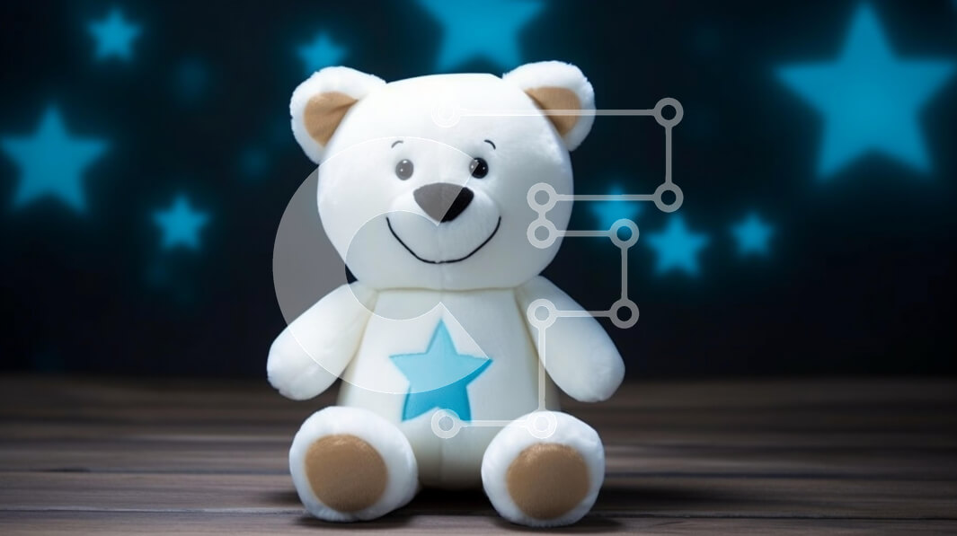 Intra Συλλεκτικό Ξύλινο Παζλ Plywood  4mm - Χαριτωμένο βελούδινο αρκουδάκι με σχέδιο αστεριών Σε Ξύλινο Κουτί - Διαστάσεις: 10x10 cm – 25 κομμάτια