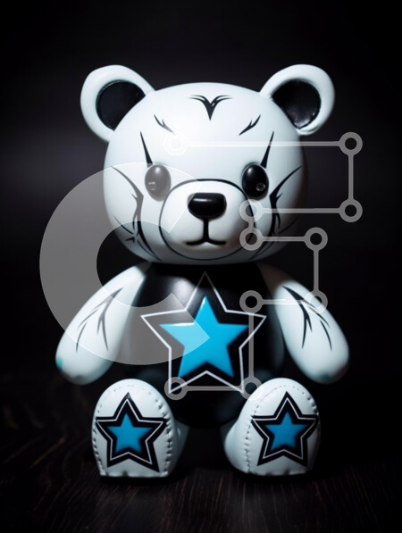 Intra Συλλεκτικό Ξύλινο Παζλ Plywood  4mm - Στυλιζαρισμένο παιχνίδι αρκούδας με αστέρια Σε Ξύλινο Κουτί - Διαστάσεις: 10x10 cm – 25 κομμάτια