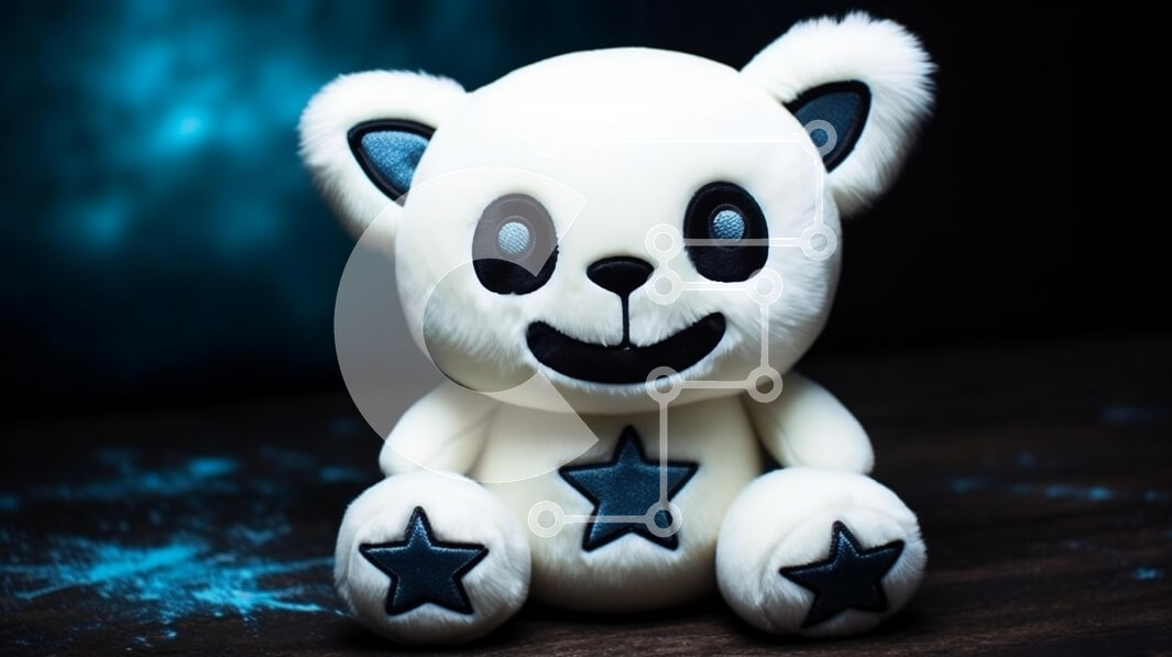 Intra Συλλεκτικό Ξύλινο Παζλ Plywood  4mm - Αξιολάτρευτο βελούδινο παιχνίδι αρκούδας με αστέρια Σε Ξύλινο Κουτί - Διαστάσεις: 10x10 cm – 25 κομμάτια