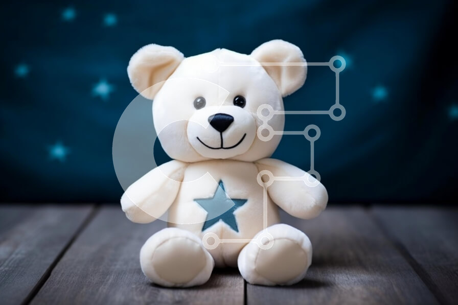 Intra Συλλεκτικό Ξύλινο Παζλ Plywood  4mm - Χαριτωμένο βελούδινο αρκουδάκι σε ξύλινη επιφάνεια Σε Ξύλινο Κουτί - Διαστάσεις: 10x10 cm – 25 κομμάτια