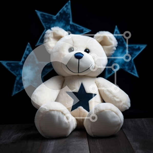 Intra Συλλεκτικό Ξύλινο Παζλ Plywood  4mm - Χαριτωμένο βελούδινο αρκουδάκι με αστέρια Σε Ξύλινο Κουτί - Διαστάσεις: 10x10 cm – 25 κομμάτια