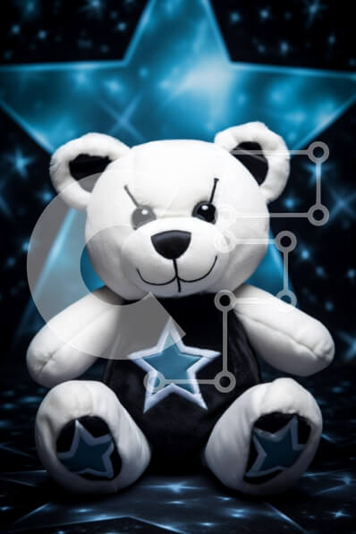 Intra Συλλεκτικό Ξύλινο Παζλ Plywood  4mm - Χαριτωμένο βελούδινο αρκουδάκι με σχέδιο αστεριών Σε Ξύλινο Κουτί - Διαστάσεις: 10x10 cm – 25 κομμάτια