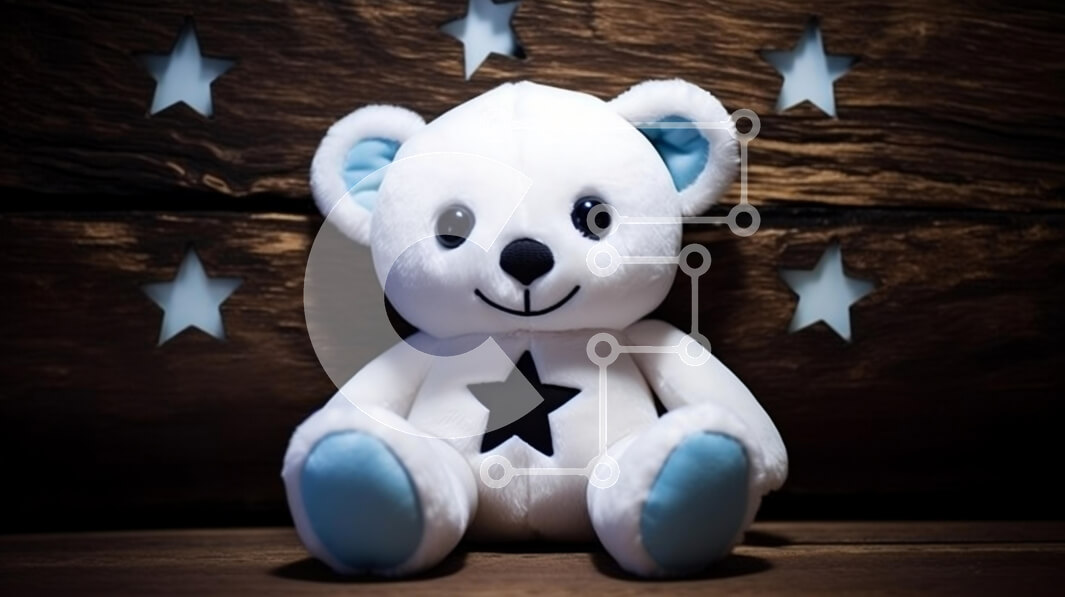 Intra Συλλεκτικό Ξύλινο Παζλ Plywood  4mm - Χαριτωμένο λευκό αρκουδάκι με μπλε πινελιές Σε Ξύλινο Κουτί - Διαστάσεις: 10x10 cm – 25 κομμάτια