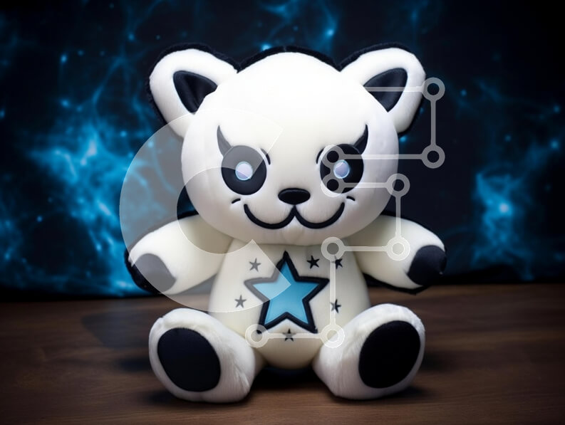 Intra Συλλεκτικό Ξύλινο Παζλ Plywood  4mm - Χαριτωμένο βελούδινο παιχνίδι αρκούδας σε ξύλινη επιφάνεια Σε Ξύλινο Κουτί - Διαστάσεις: 10x10 cm – 25 κομμάτια