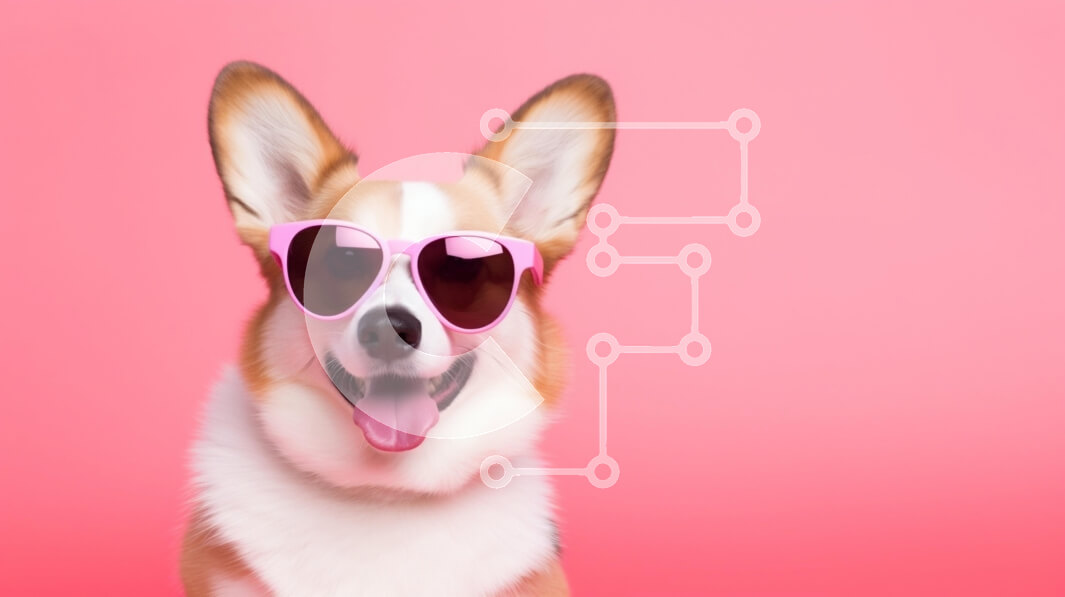 Σετ των 2 Intra Συλλεκτικό Ξύλινο Παζλ Plywood  4mm - Σκύλος Corgi με ροζ γυαλιά ηλίου Σε Ξύλινο Κουτί - Διαστάσεις: 10x10 cm – 25 κομμάτια