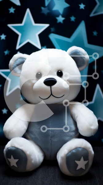 Intra Συλλεκτικό Ξύλινο Παζλ Plywood  4mm - Λούτρινο αρκουδάκι σε έναστρο φόντο Σε Ξύλινο Κουτί - Διαστάσεις: 10x10 cm – 25 κομμάτια