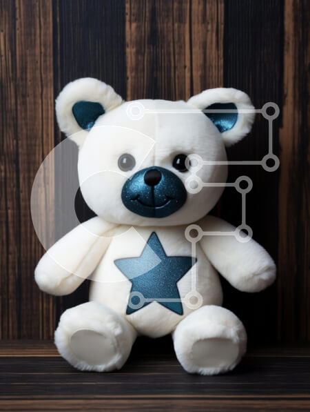 Intra Συλλεκτικό Ξύλινο Παζλ Plywood  4mm - Αξιολάτρευτο βελούδινο αρκουδάκι με γαλαζοπράσινες πινελιές Σε Ξύλινο Κουτί - Διαστάσεις: 10x10 cm – 25 κομμάτια