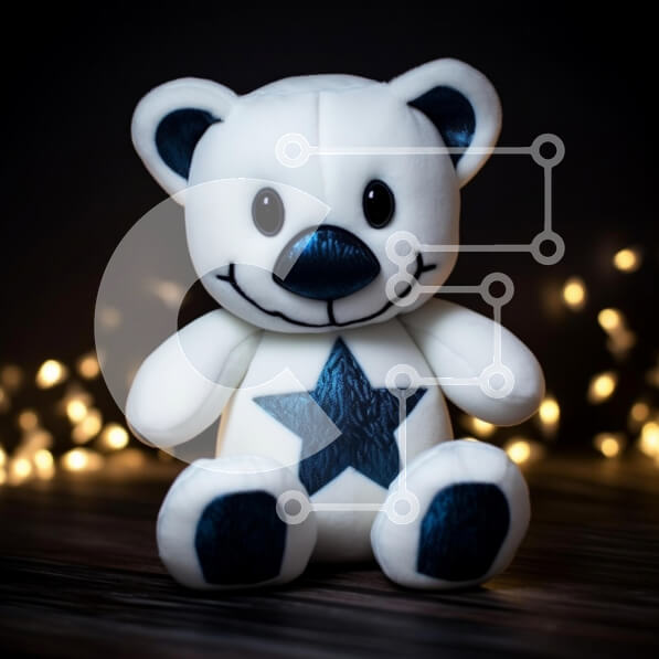 Intra Συλλεκτικό Ξύλινο Παζλ Plywood  4mm - Χαριτωμένο αρκουδάκι με μπλε πινελιές Σε Ξύλινο Κουτί - Διαστάσεις: 10x10 cm – 25 κομμάτια